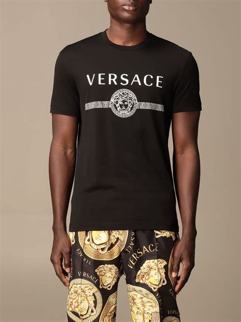 t shirt versace uomo nera|versace polo shirts.